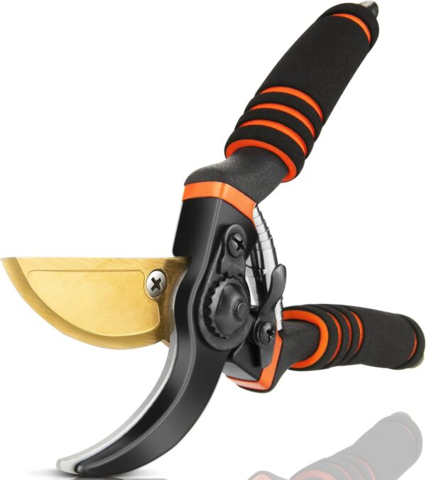 Pruning Shears, Garden Shears -  8.5" Professional Premium  Steel with Titanium Bypass Pruning Shears for Gardening, Sharp Handheld Heavy Duty Garden Hedge Clippers/Scissors Pruners Tools