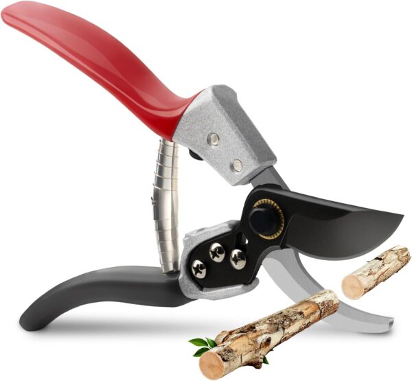 Garden Scissors, 5/8” Pruning Shears, Heavy Duty  Blades Hand Bypass Pruner Gardening Tool Handheld Clippers for Cutting and Trimming Hedge Gains Aluminum Handle