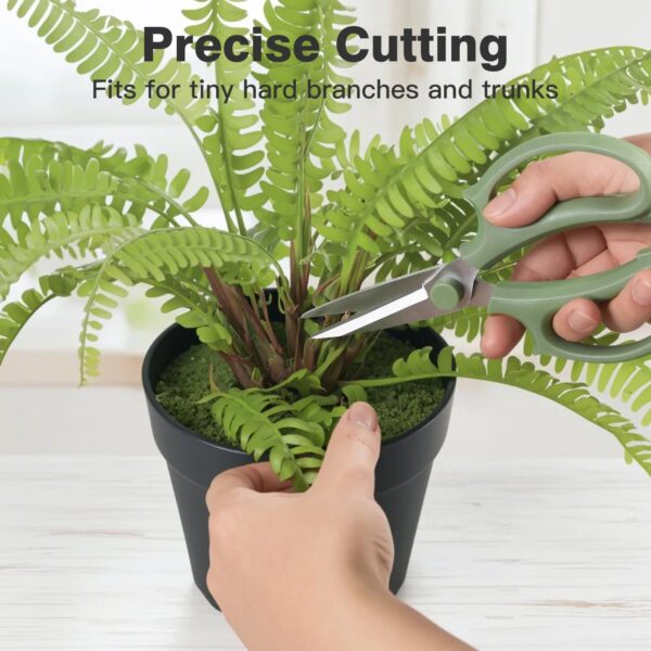 Flower Scissors, Strong Floral Shears, Premium Steel Pointed Garden Pruning Shears Floral Fruits Leaf Scissors Hand Pruner Snip Trimming Tool for Gardening Flower Arrangement,Avocado Green - Image 2