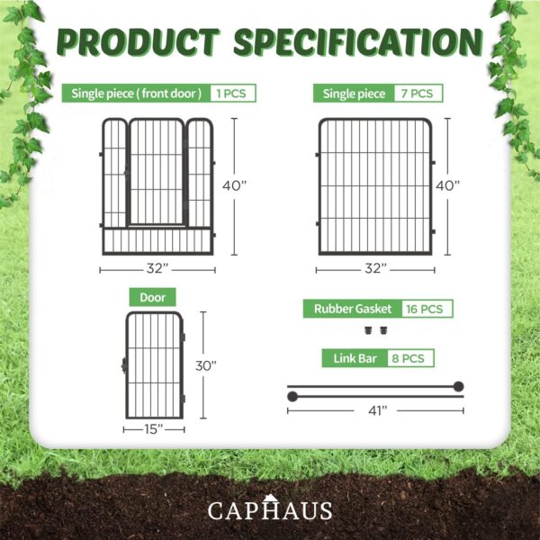 Decorative Garden Fence, 40 Inch x 21 FT Heavy Duty Iron Fencing Landscape Patio Flower Bed Animal Barrier Border Edging Section, Panel Decor, Folding Wire Fence for Yard for Dog Outdoor - Image 2