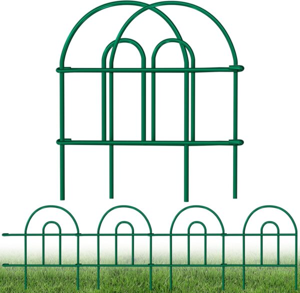 Garden & Home 35Panels 18in(H)×50ft(L) Decorative Garden Fences and Borders for Dogs Fencing Animal Barrier No Dig Rustproof Metal Fence Panels for Flower Bed Fence Green