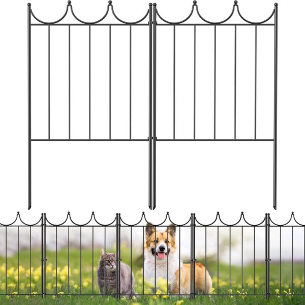 Decorative Garden Fence 10 Pack,24in(H)×10.4ft(L), No Dig Animal Barrier Fence Border for Dog, Rabbits, Flower Bed, and Outdoor Decorative Fences for Yard & Patio Landscaping