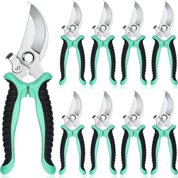 9 Pcs Garden Shears Pruning Garden Clippers Bulk Bypass Pruner Heavy Duty for Gardening Hedge Plant Cutting Flower Scissors for Tree Trimming Bonsai Cutting Fruits Picking