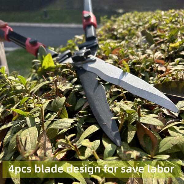 Hedge Clippers Shears Hedge Shears for Trimming Borders, Garden Tools Extendable 26"-32" Hedge Clippers, Extendable Bush Cutters Trimmer with Sharp Wavy Blades, Garden Shears for Hedges - Image 2