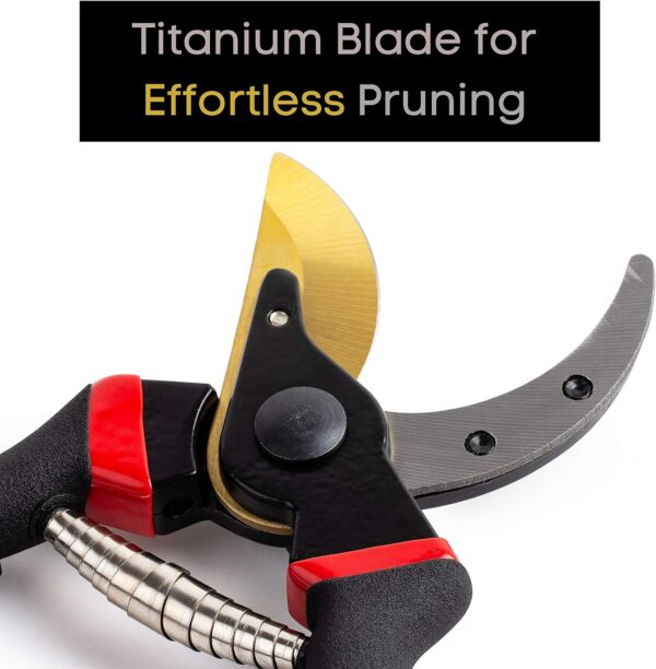 - Pruning Shears, Garden Shears, 8" Professional, Titanium Blade, Garden Scissors, Gardening Shears, Garden Clippers, Bypass Pruners, Garden Shears Pruning, Pruning Scissors, Garden Tools - Image 2