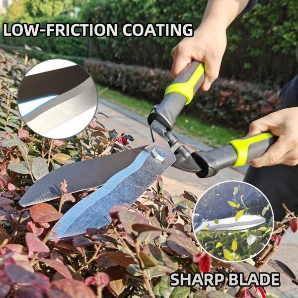Hedge Clippers Shears Hedge Shears for Trimming Borders, Garden Tools Hedge Clippers, Bush Cutters Trimmer with Sharp Wavy Blades, Garden Shears for Hedges (19 Inch) - Image 2