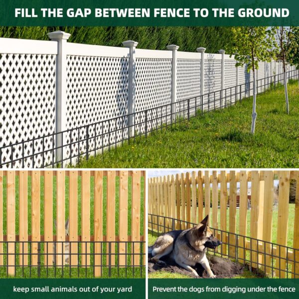 42.5ft(L) x 13in(H) Animal Barrier Fence, 30 Panels No Dig Garden Fence for Dog Rabbit, Rustproof Anti Digging Barrier, Garden Edging Border Ground Defense for Outdoor, Yard, Patio - Image 2