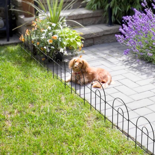 35 Pack Decorative Garden Fence Fencing, 50 Ft(L) x 18in(H) Patio Fence Garden Borders for Dog, Rustproof Metal Wire Panel, Outdoor Landscape Panel, Small Animal Barrier - Image 2
